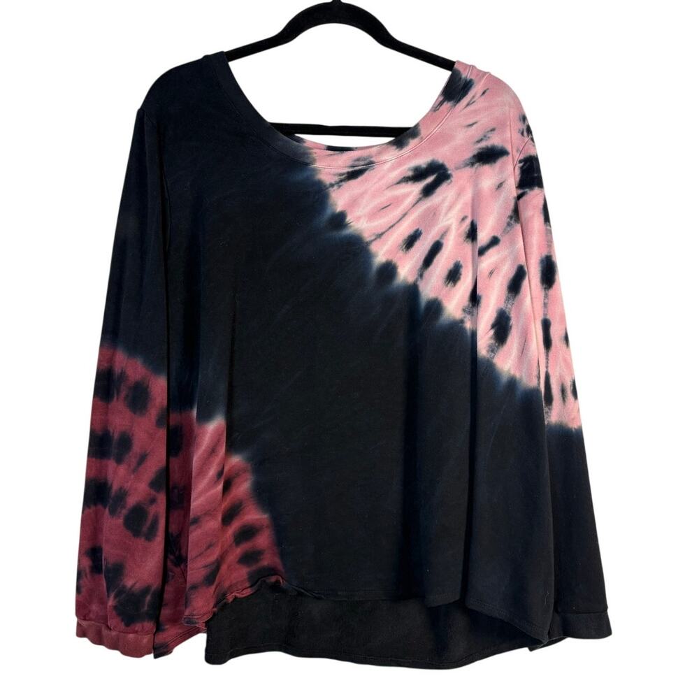 Torrid Sleep Tie Dye Top Black Pink Loungewear Top Sweatshirt Cozy Comfy 3X
